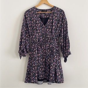 En Saison Floral Print Button Down Mini Dress